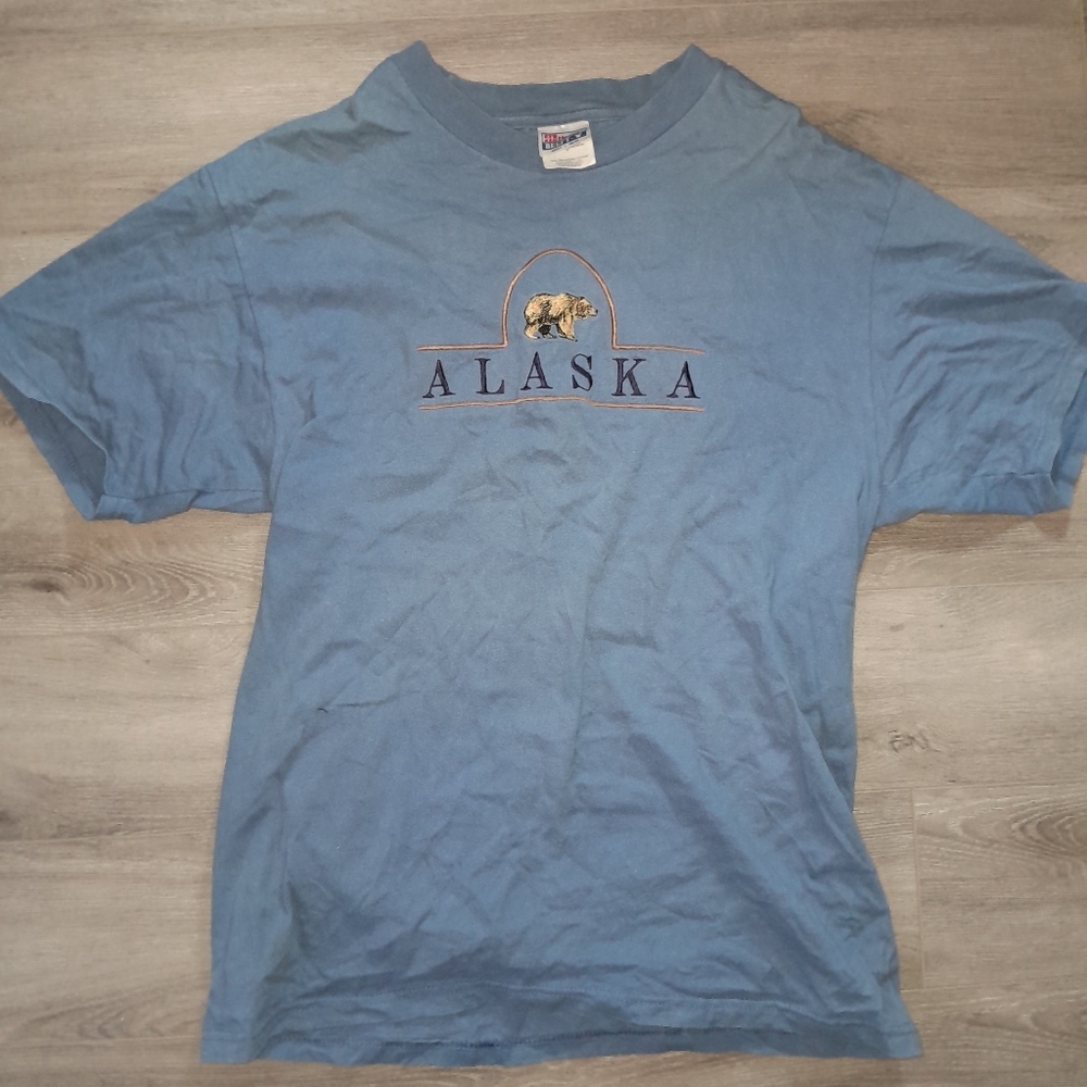 Hanes Light Blue Alaska Graphic Tee